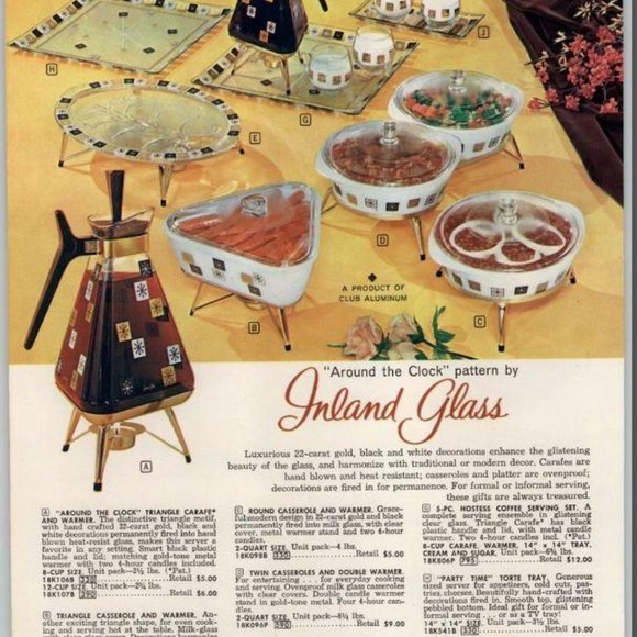 1960s Atomic Starburst Snowflake Inland Glass Footed Serving Platter - Picture 6 of 7